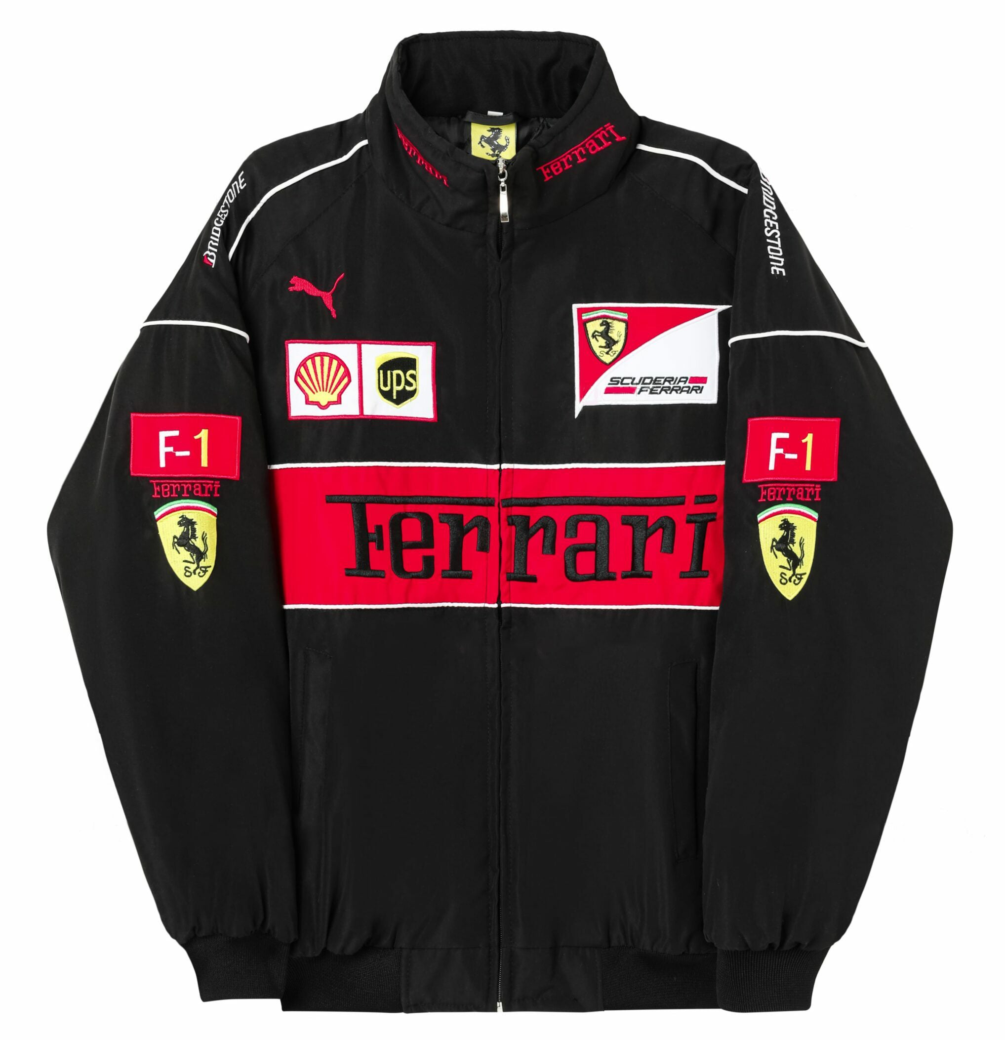 Rari F1 Rennteam Jacke – Schwarzer Scuderia Motorsport Reißverschluss-Mantel