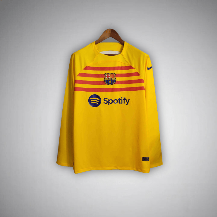 2023/2024 FC Barcelona Auswärtstrikot mit langen Ärmeln