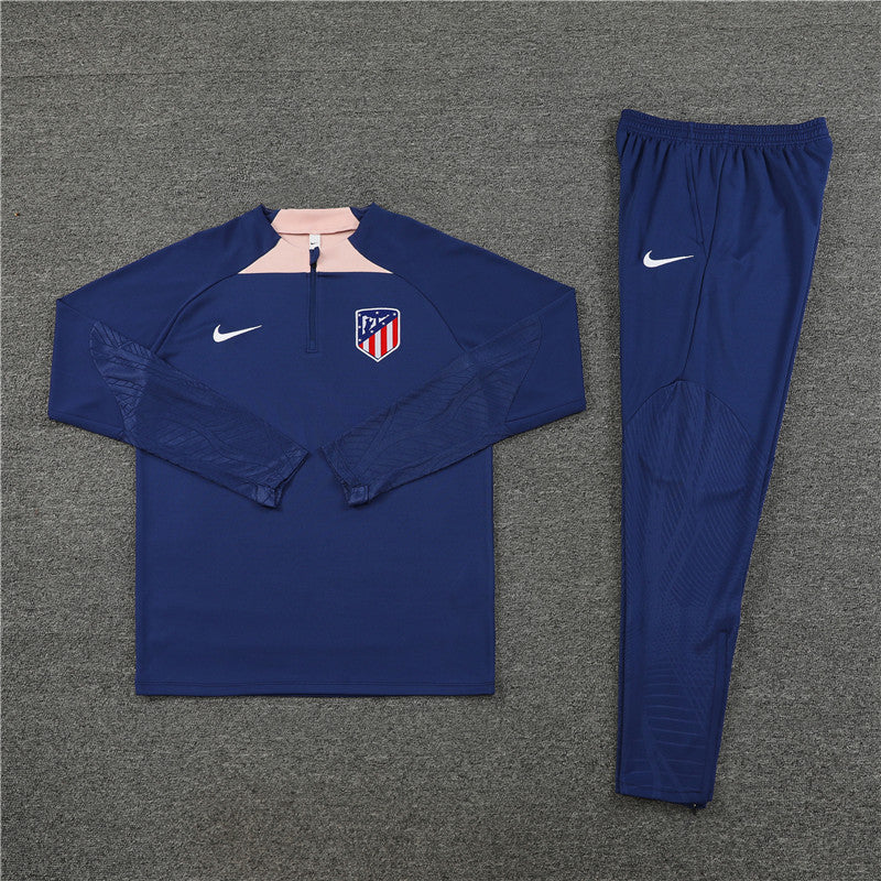 Atletico Madrid 23-24 Königsblauer Trainingsanzug (Halb-Reißverschluss)