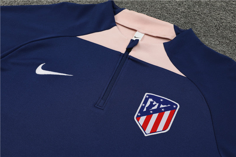Atletico Madrid 23-24 Königsblauer Trainingsanzug (Halb-Reißverschluss)