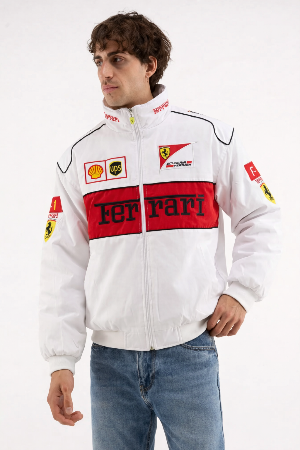 Giacca Vintage da Corsa Ferrari F1 Bianca