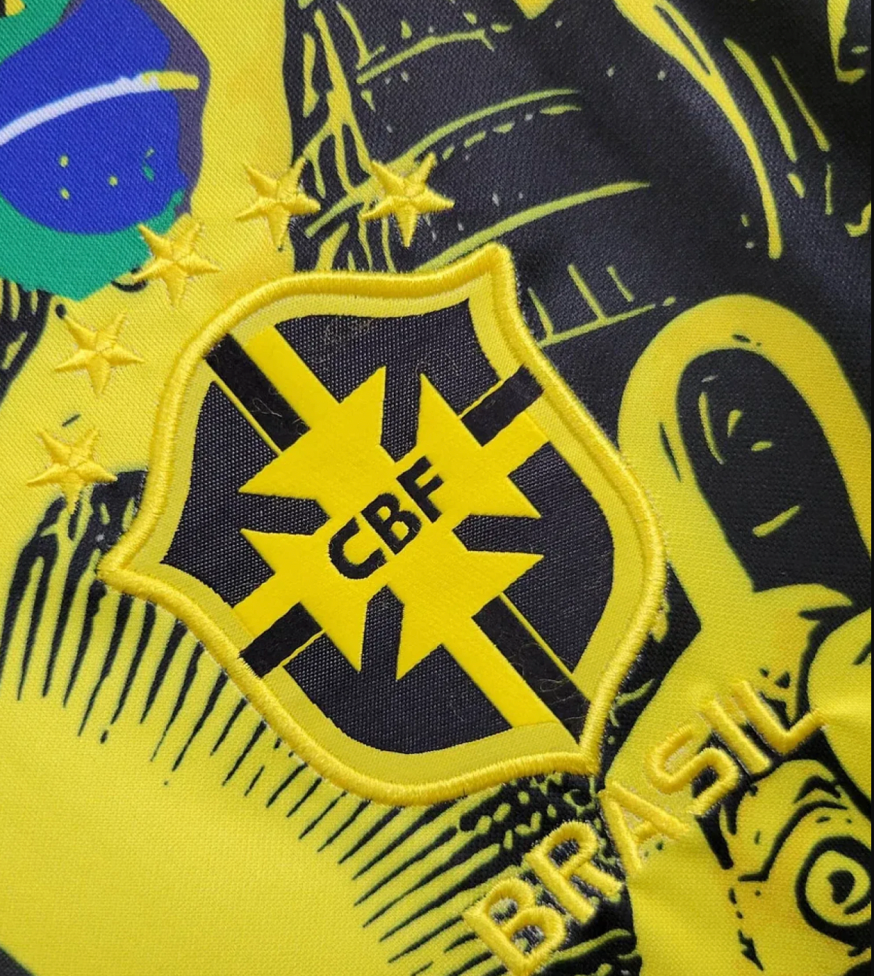Brasilien Jesus x Corteiz Spezialedition Gelbes Trikot