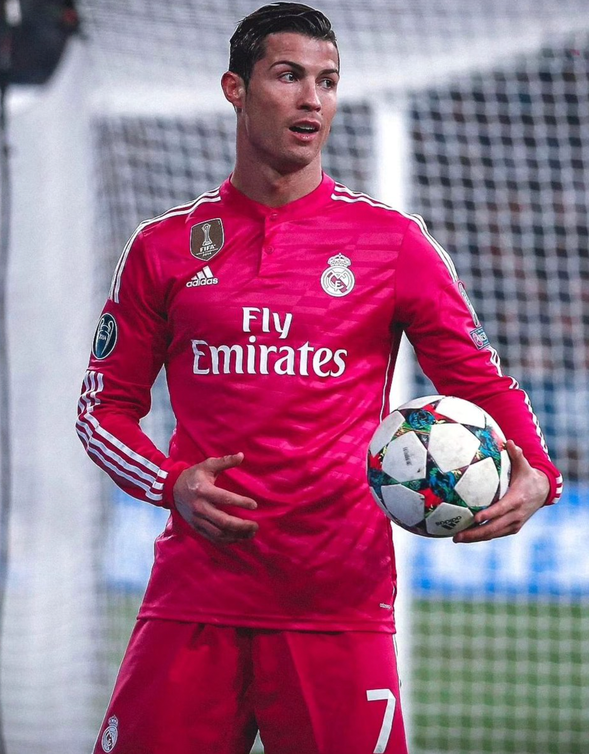 Maglia Retro Rosa Manica Lunga Real Madrid 2014/2015