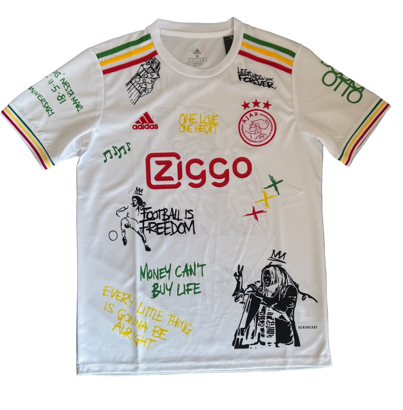 Ajax Bob Marley Weißes Trikot