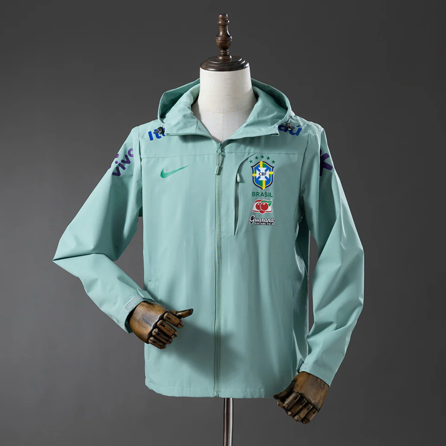 Veste coupe-vent verte Brésil