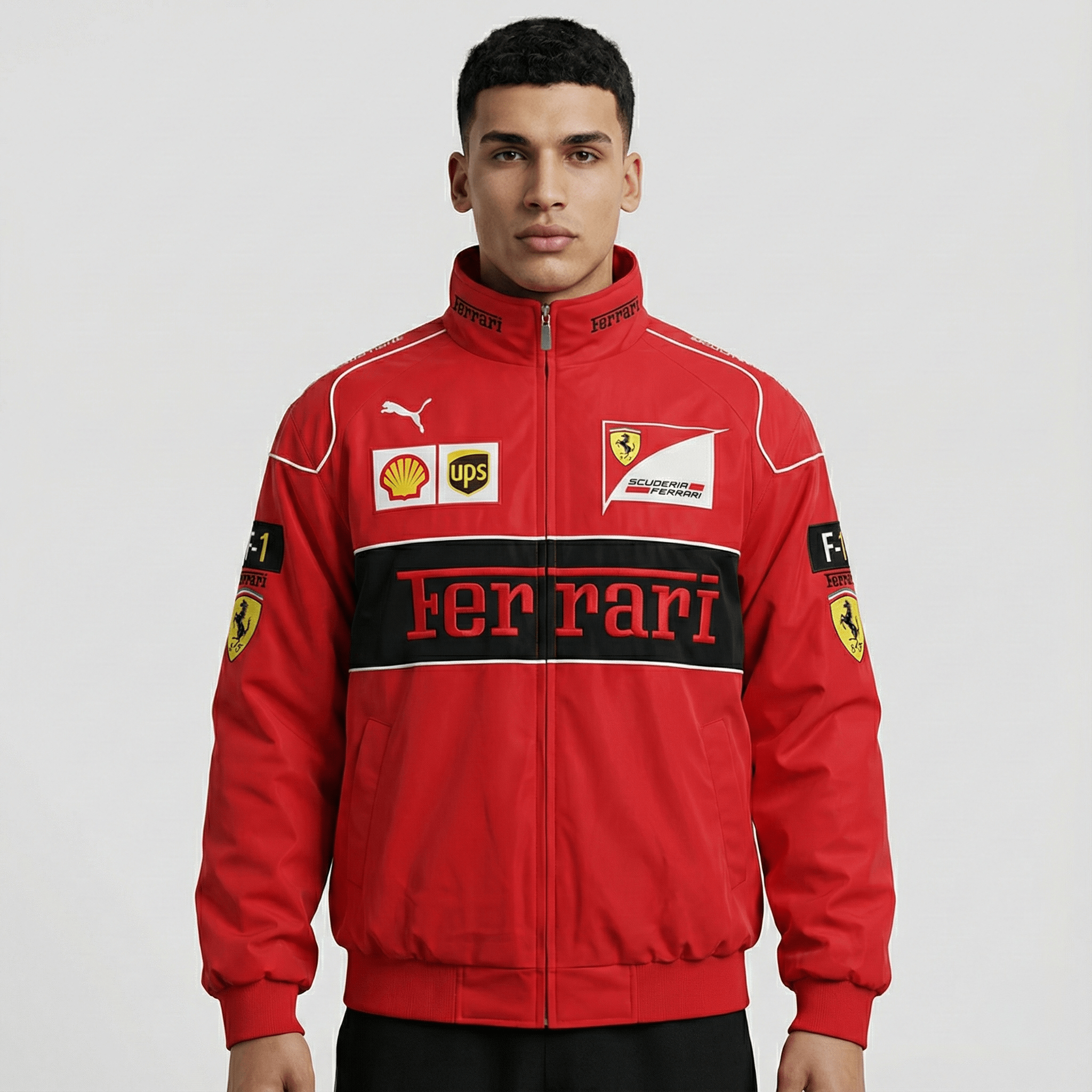Rari F1 Rennteam Jacke – Rote Scuderia Motorsport Reißverschluss-Mantel