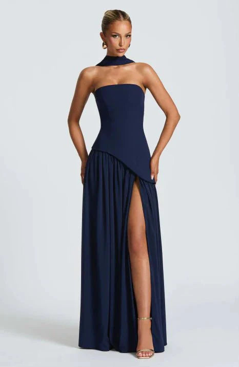 Abito da ballo da donna elegante fluente lunghezza maxi stile senza tempo