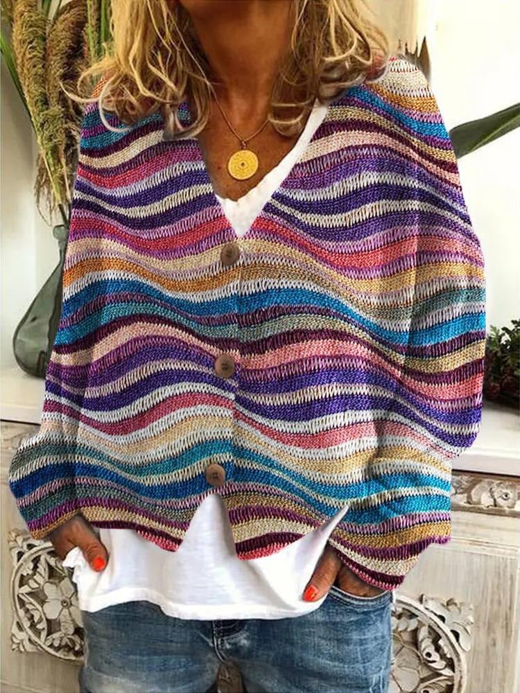 Cardigan Women Colour Block Stylish Lightweight Everyday Layer