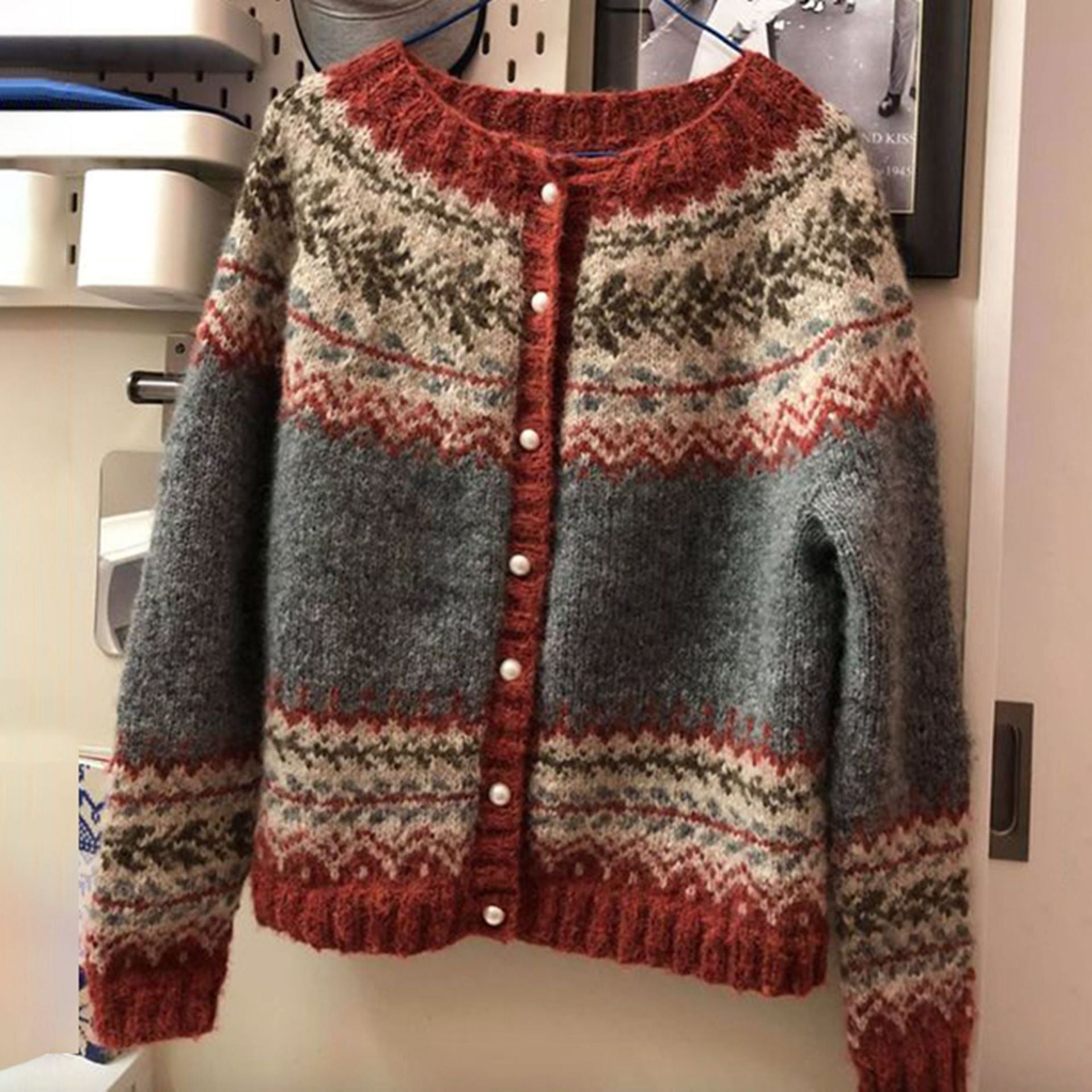 Cardigan Donna Maglia Calda Vestibilità Chic Quotidiana