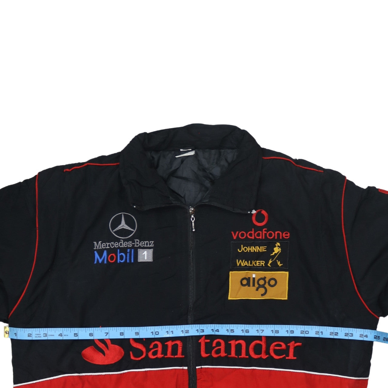 Giacca Nascar Mercedes-Benz Nera e Rossa Uomo XL con Loghi McLaren Ricamati Bomber Racing