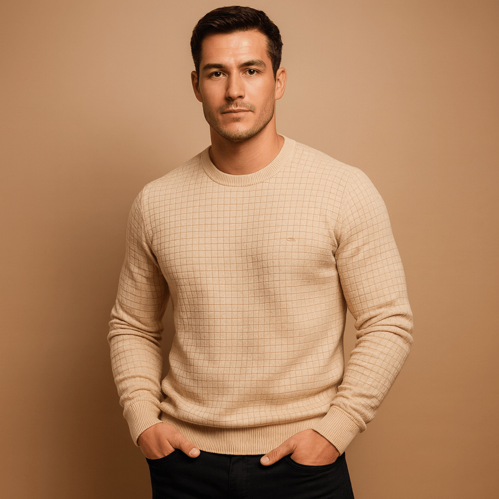 Maglione lavorato a maglia uomo, design confortevole e rilassato