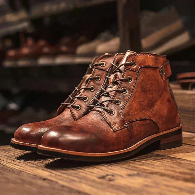 Lederstiefel Herren High-Top Robust Stilvoll
