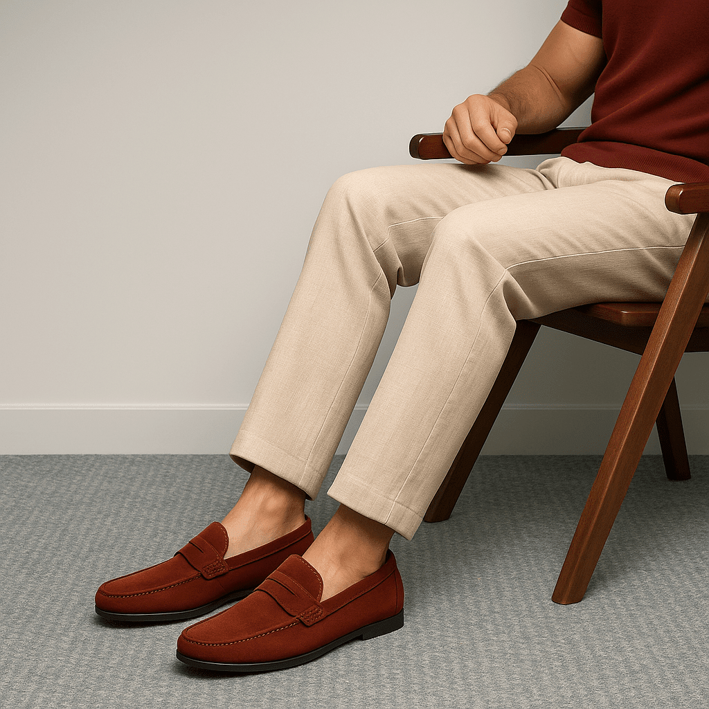 Mocasines para hombre de gamuza, cómodos y casuales sin cordones