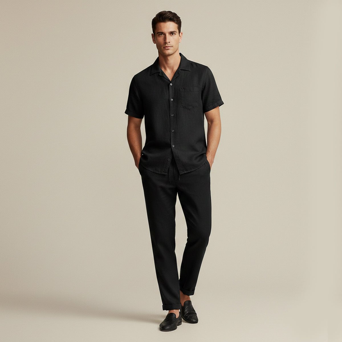 Ensemble homme — Coupe décontractée Chemise texturée & pantalon