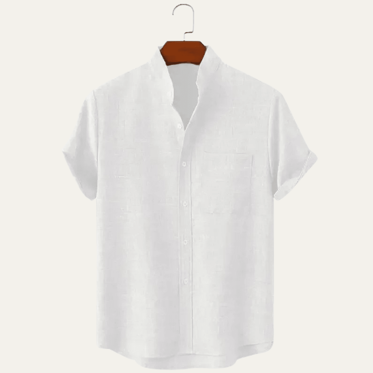 Leinenhemd Herren - Oversize-Passform Kurzarm Gerader Schnitt