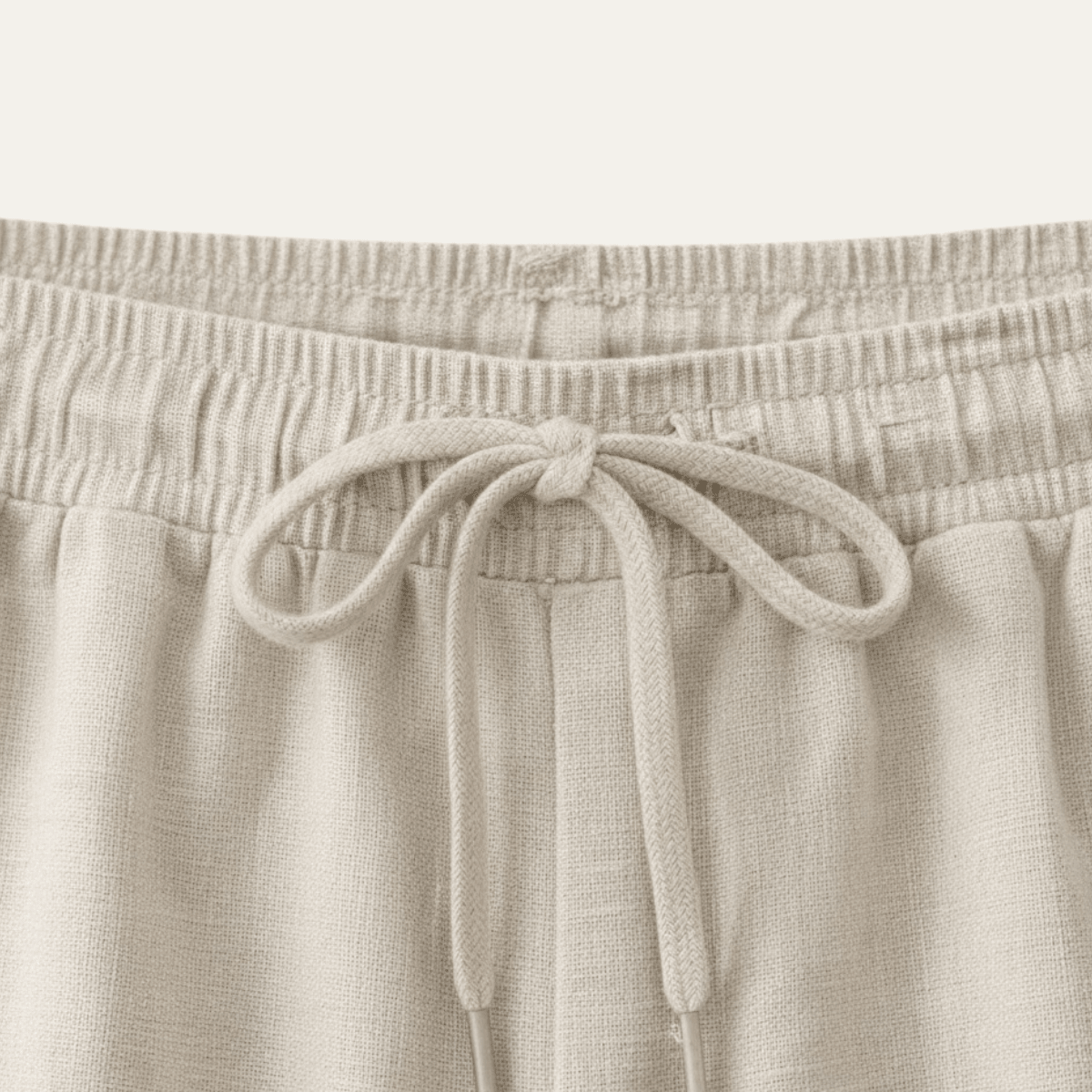Completo camicia e pantaloncini da uomo in lino — Maniche lunghe, vestibilità ampia, chiusura con bottoni
