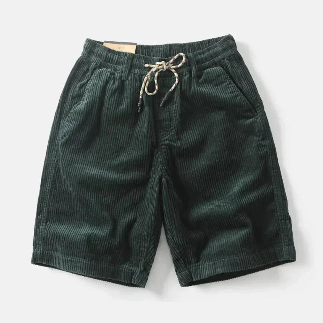 Leinen-Shorts Herren - Entspannte Passform Über dem Knie Elastischer Bund