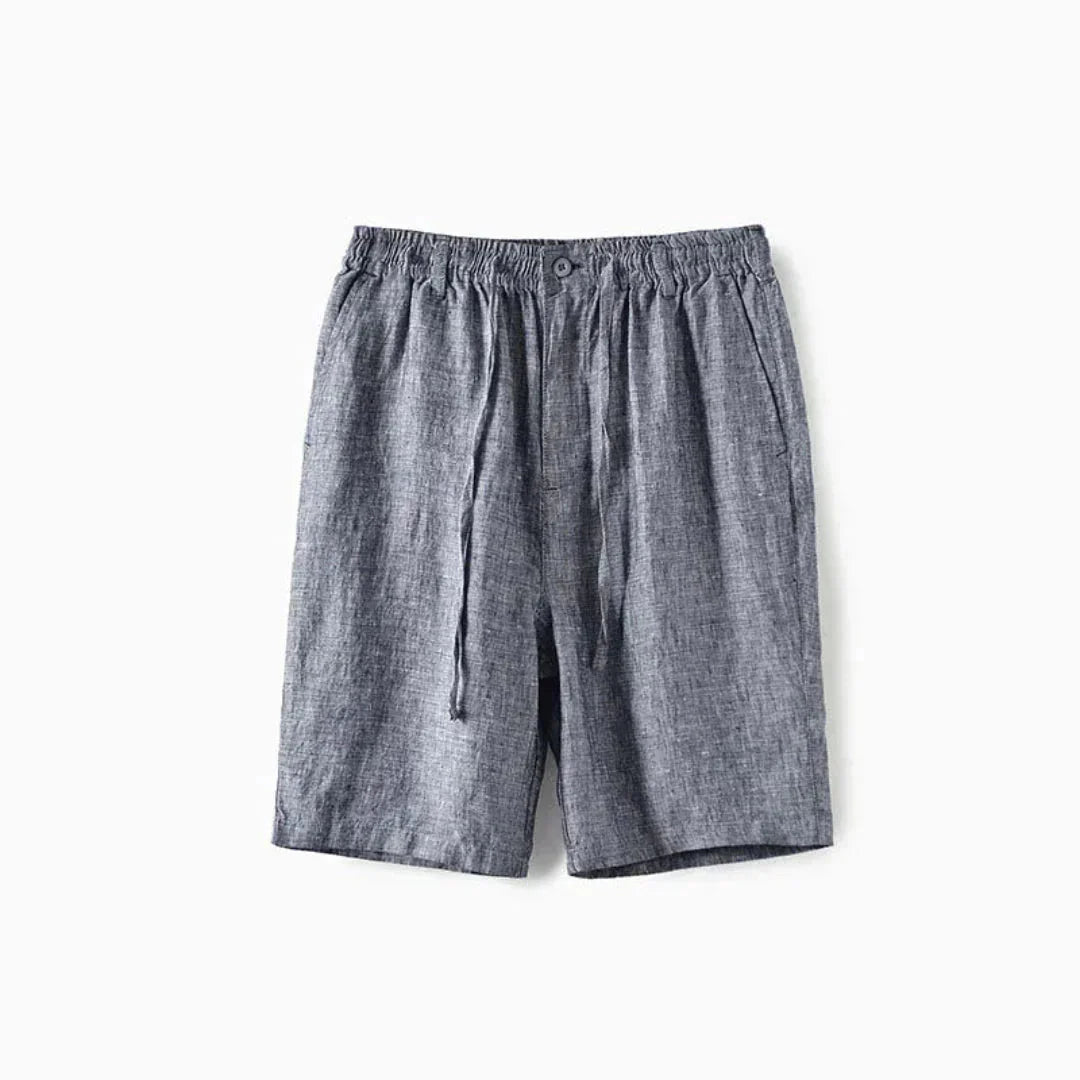 Leinen-Shorts Herren - Entspannte Passform Elastischer Tunnelzugbund
