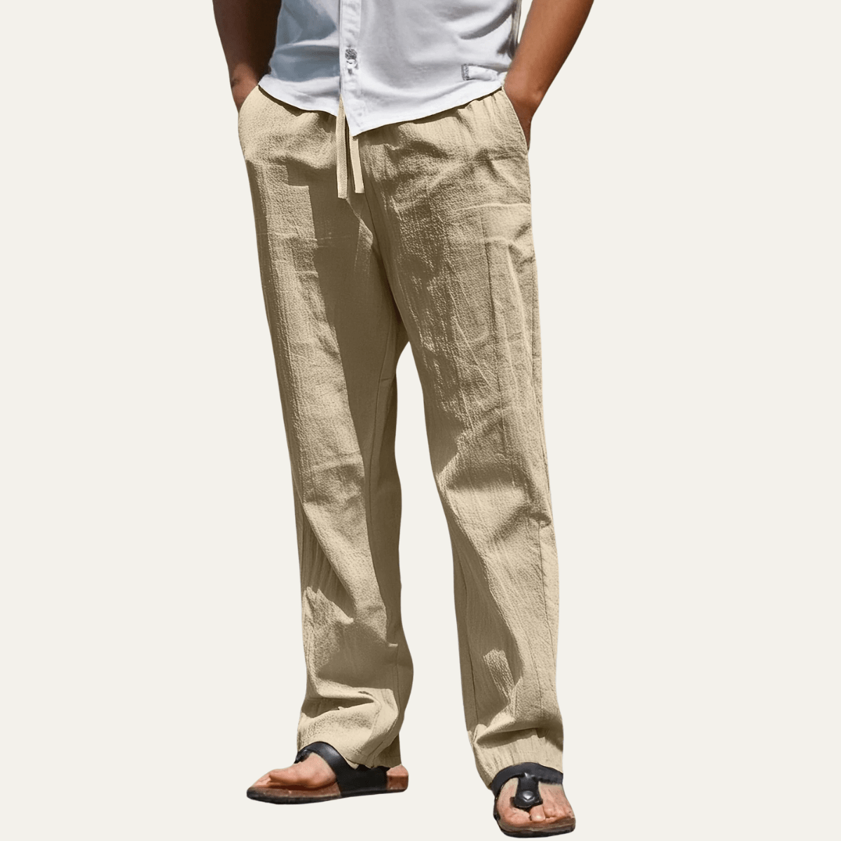 Herren Leinenhose — Schmale Passform, geformtes Beinendesign