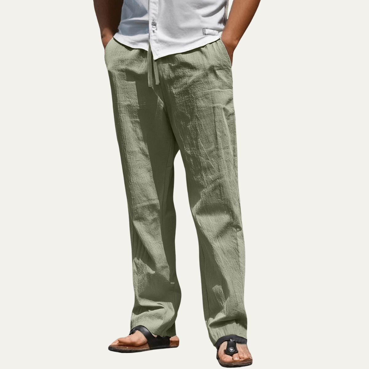 Herren Leinenhose — Schmale Passform, geformtes Beinendesign