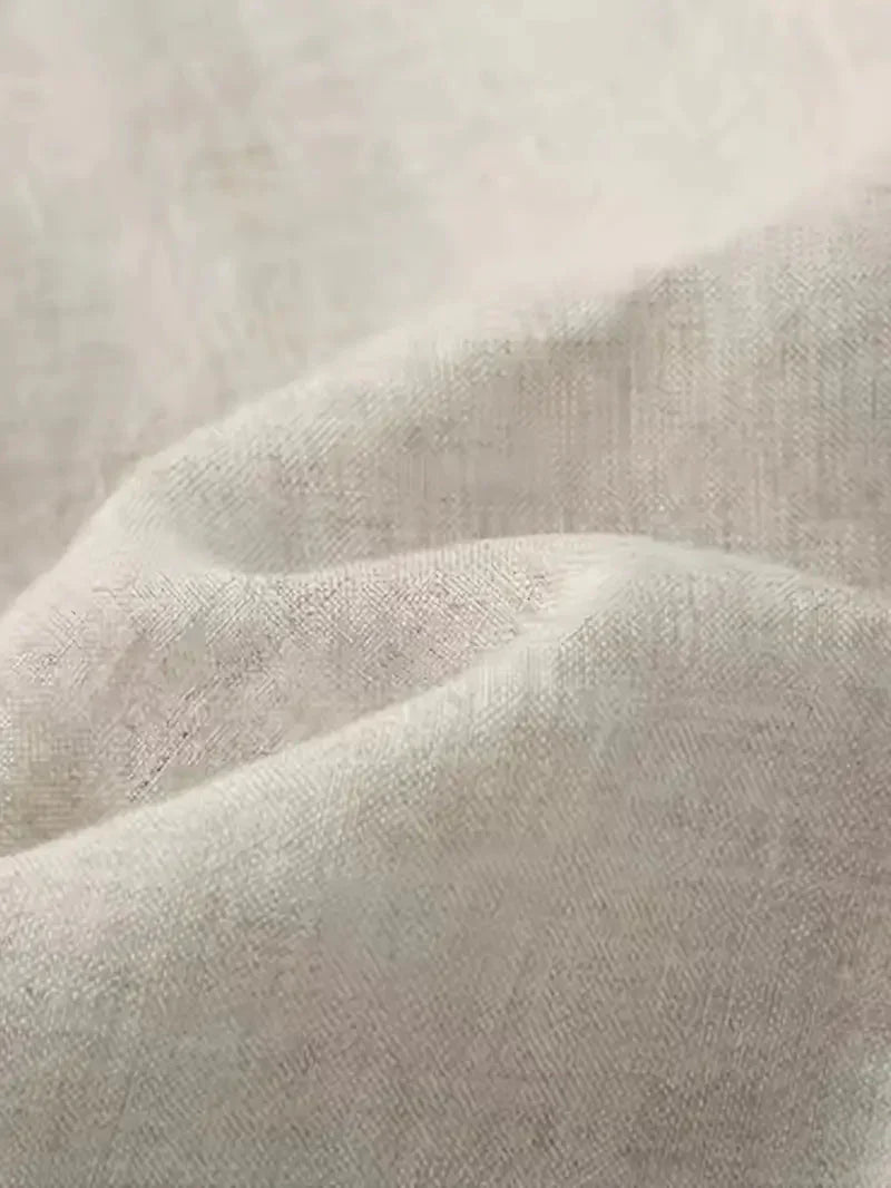 Pantaloni da uomo in lino — Gamba larga, lunghezza completa, vita elastica con coulisse