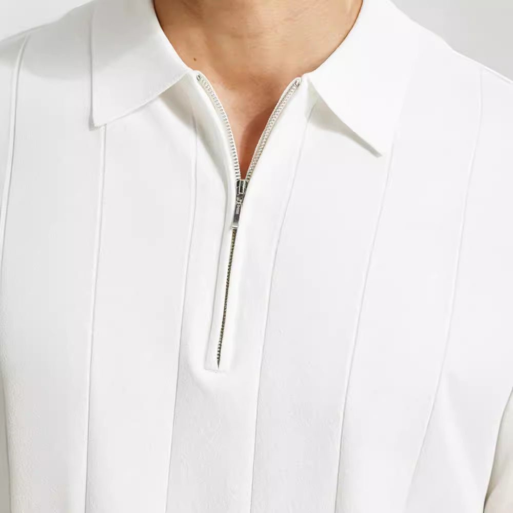 Polo da uomo — Vestibilità regolare, maniche corte, chiusura con zip a un quarto