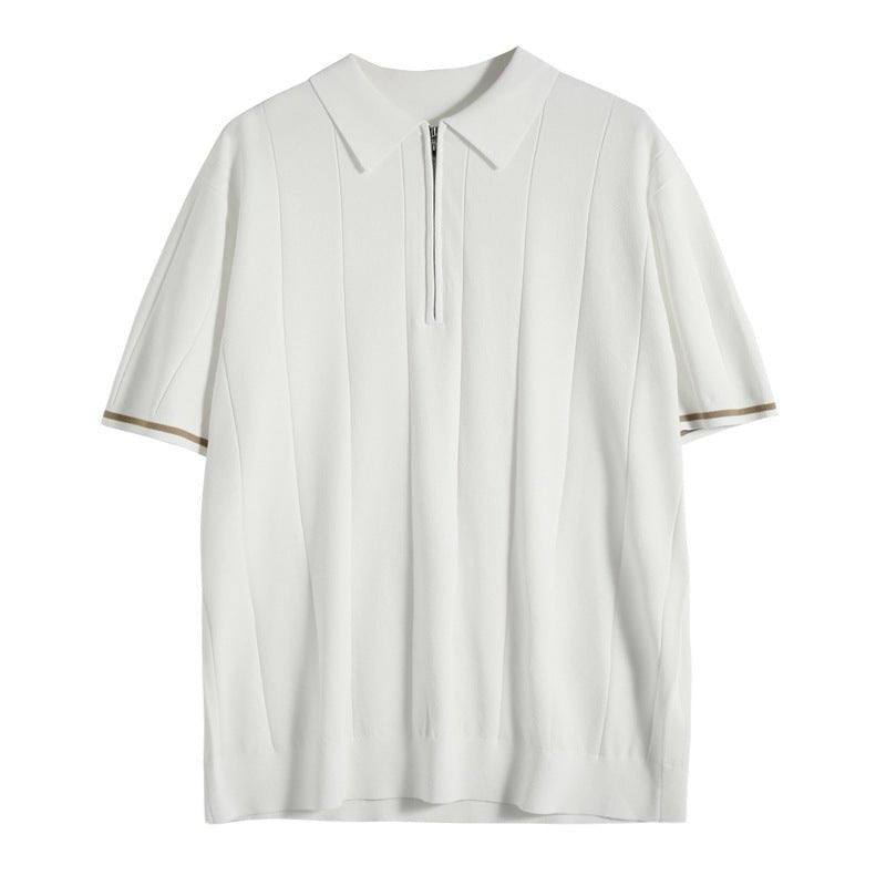 Polo da uomo — Vestibilità regolare, maniche corte, chiusura con zip a un quarto