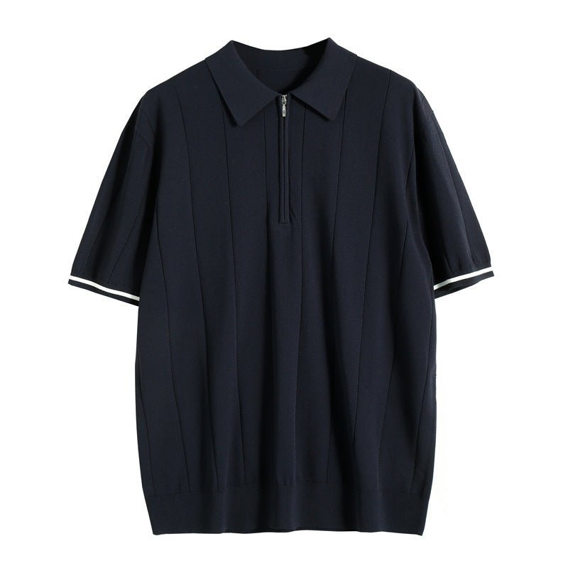Polo da uomo — Vestibilità regolare, maniche corte, chiusura con zip a un quarto