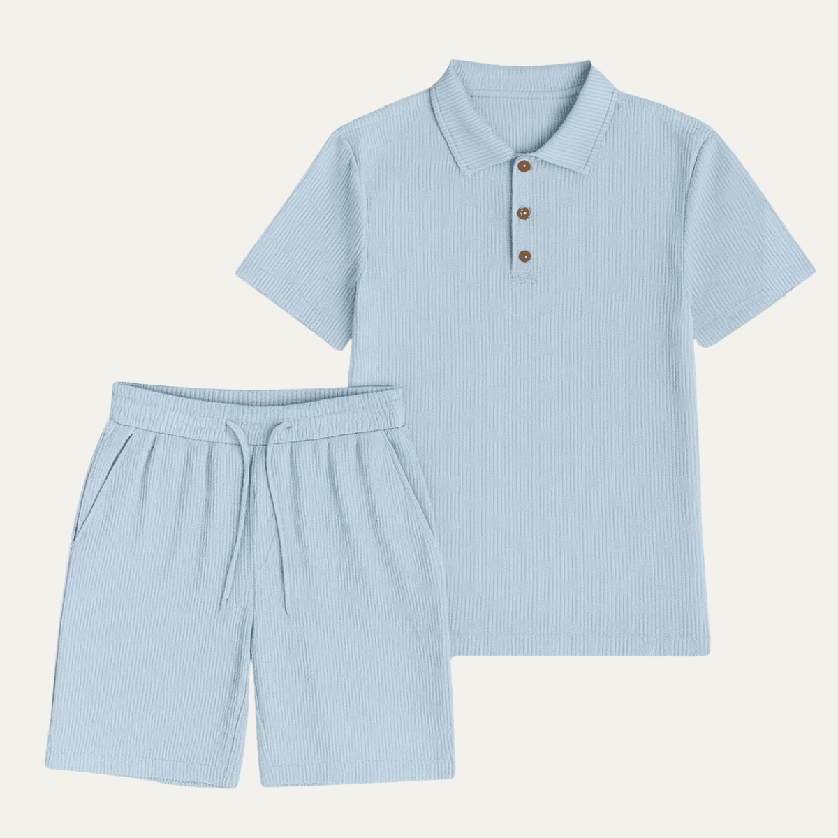Herren-Polo- & Shorts-Set — Kurzärmelig, Kordelzug, zweiteilig