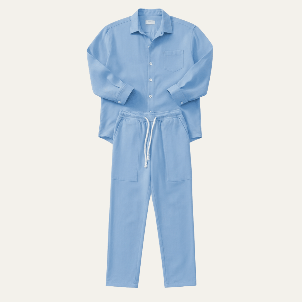 Completo camicia e pantaloni uomo — Maniche lunghe, vestibilità comoda, design coordinato