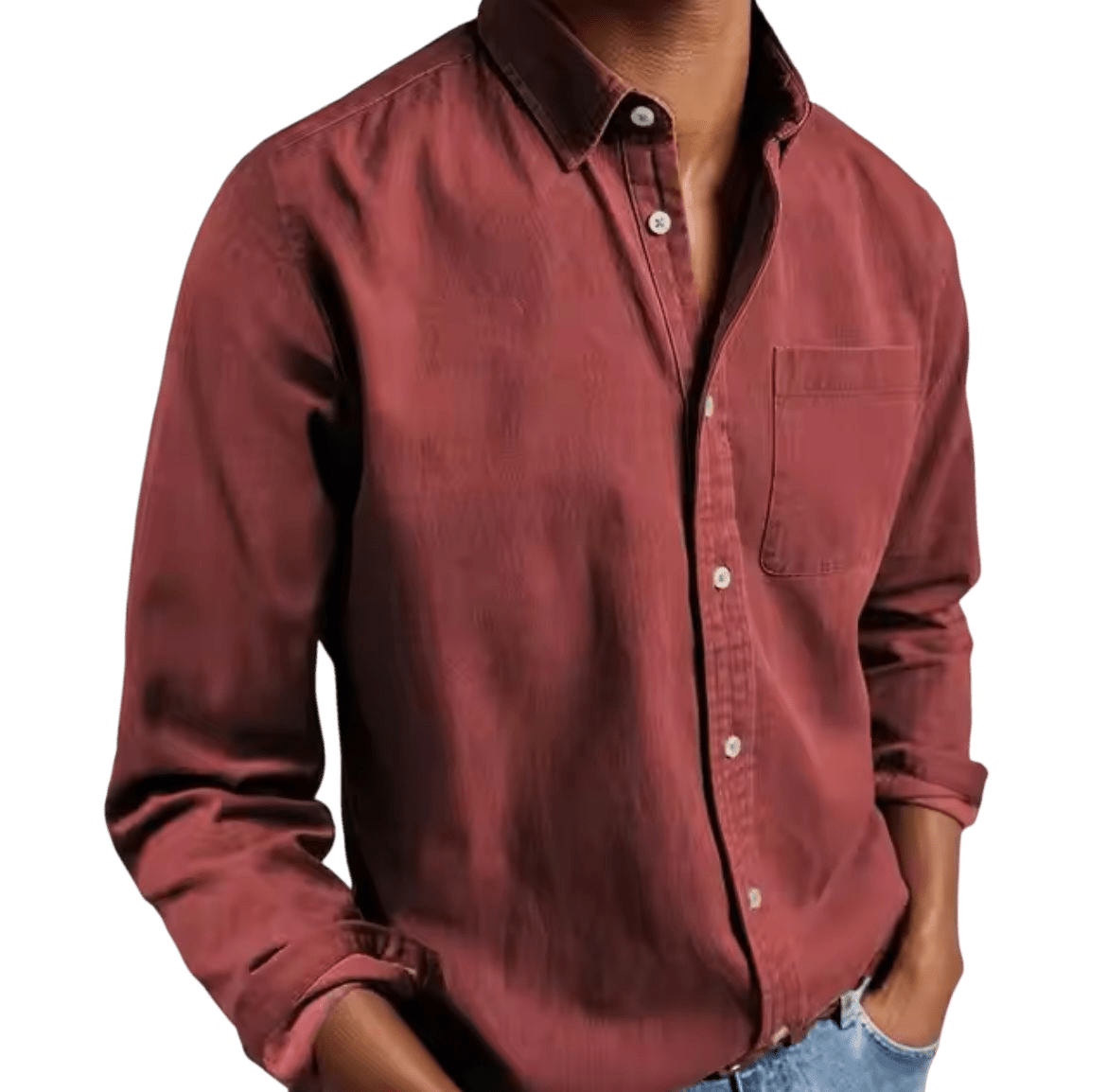 Camicia da uomo — Vestibilità dritta, lunghezza standard, taglio classico