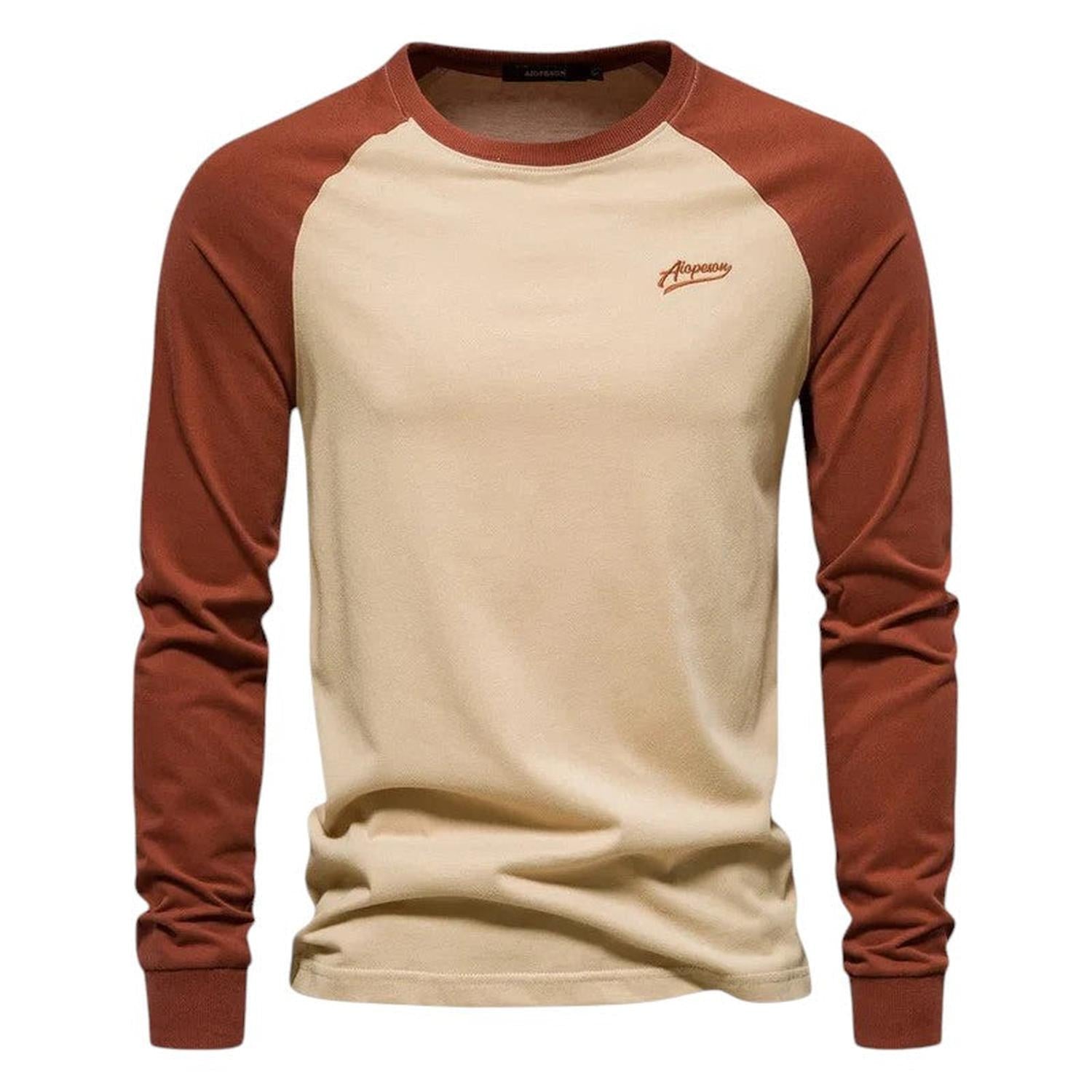 Raglan-Shirt Herren Langarm Rundhalsausschnitt Reguläre Passform Lässige Sportbekleidung
