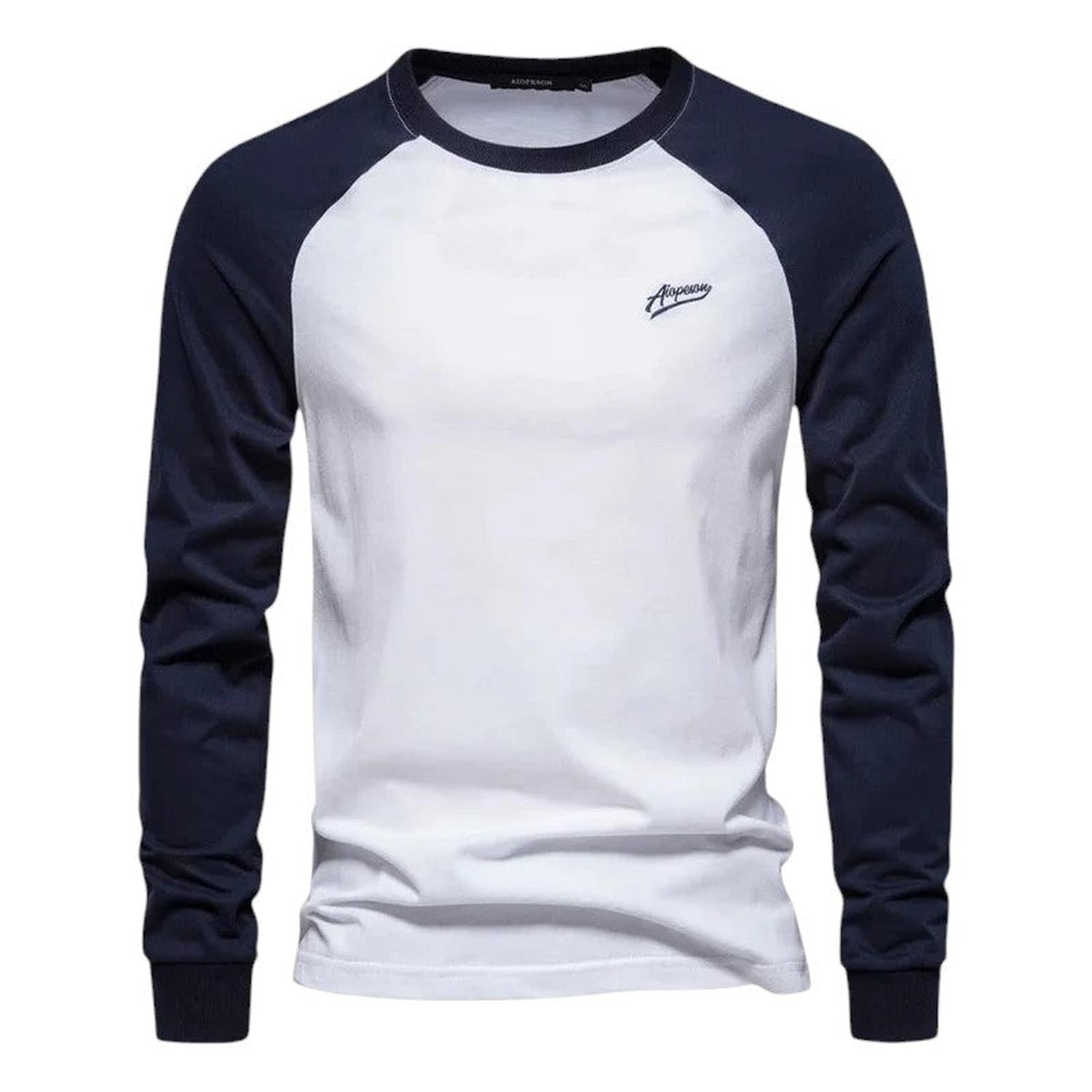 Raglan-Shirt Herren Langarm Rundhalsausschnitt Reguläre Passform Lässige Sportbekleidung