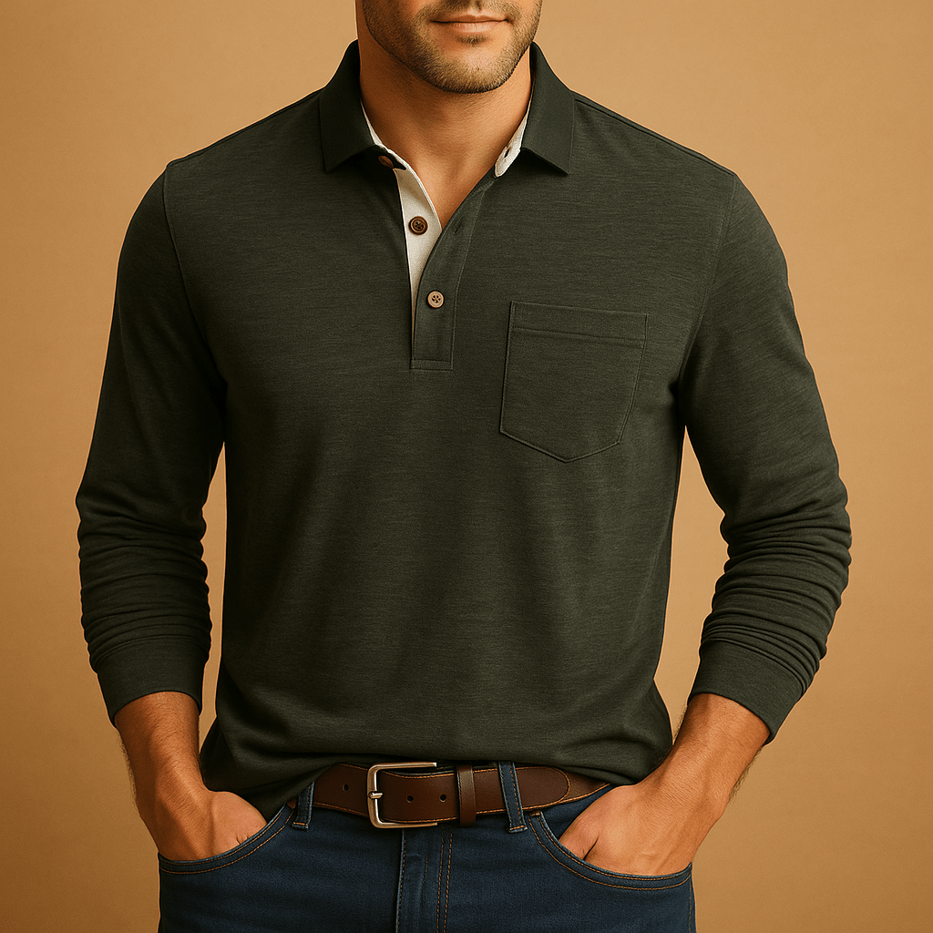 Chemise Homme Design Décontracté Poche Poitrine Fermeture Boutonnée Devant