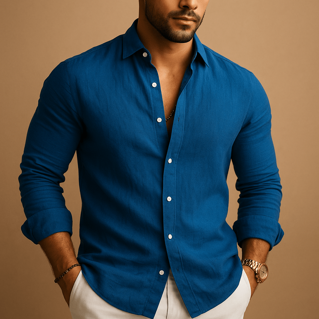 Hemd Herren Bequeme Passform Saubere Entspannte Silhouette