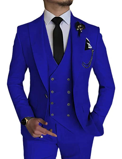 Herren Anzug Zweireihig Formelle Passform Eleganter Look