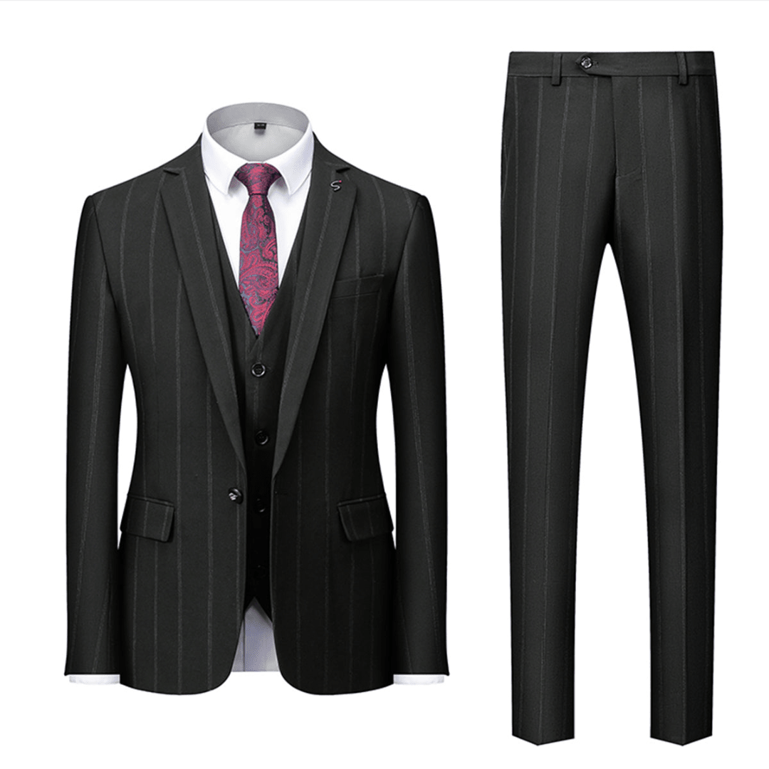 Abito Uomo Elegante Slim 3 Pezzi Set Formale