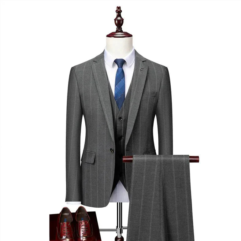 Abito Uomo Elegante Slim 3 Pezzi Set Formale