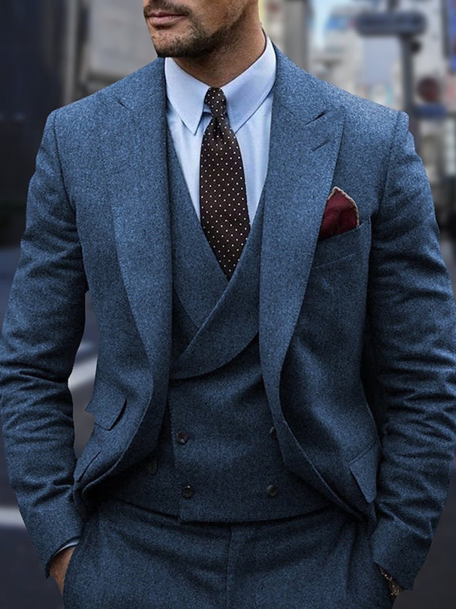 Herren Anzug Formelle Zweiknopf-Passform Zeitloser Look