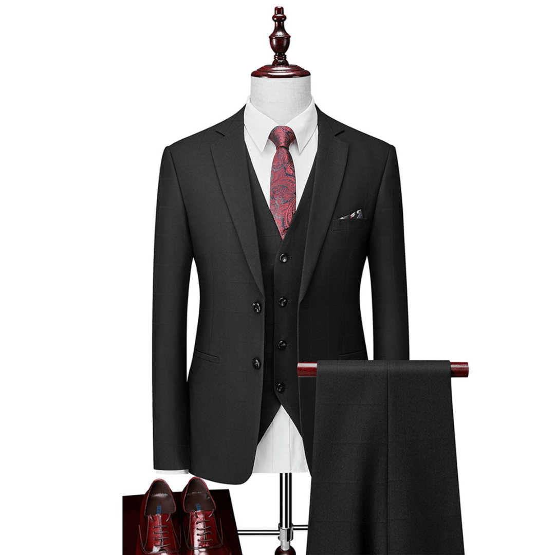 Traje para hombre con ajuste slim formal de 3 piezas y estilo definido