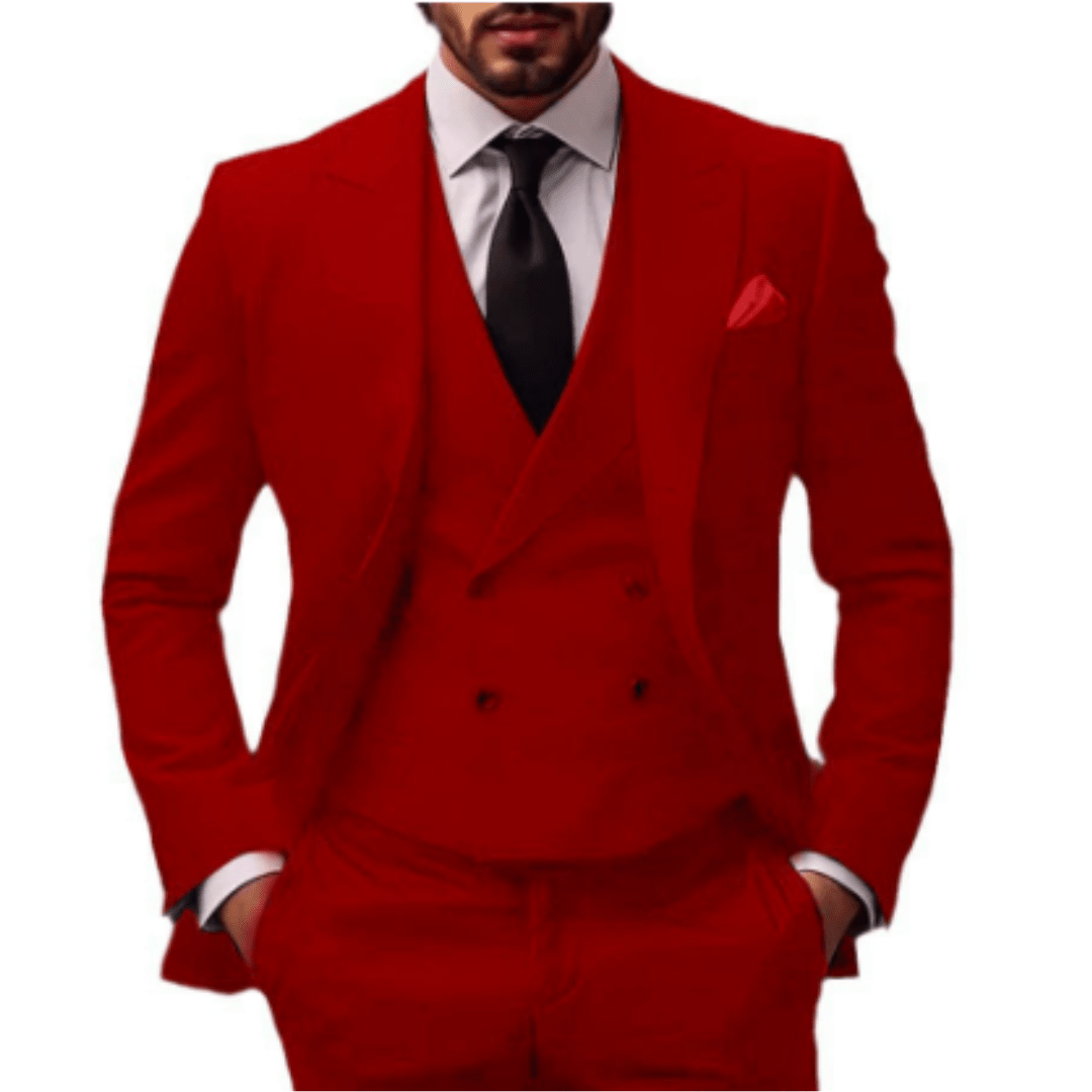 Costume Homme Trois Pièces Confort Coupe Style Raffiné