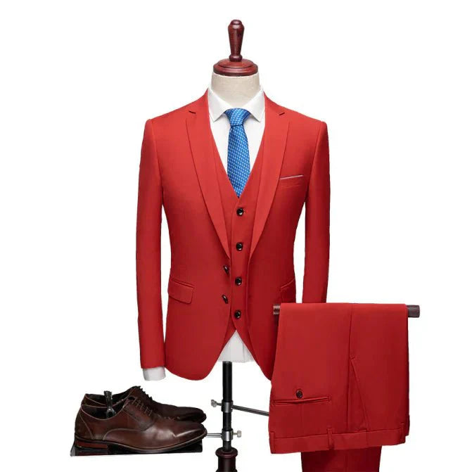 Herren Anzug-Set Schlanke Passform Formelle Kleidung Klassischer Look