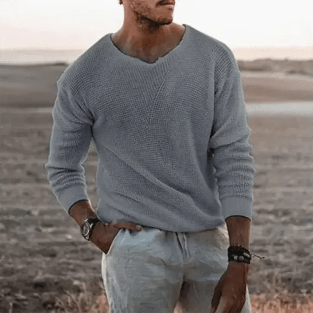 Pullover Herren, warm, langärmlig, klassischer Strickpullover