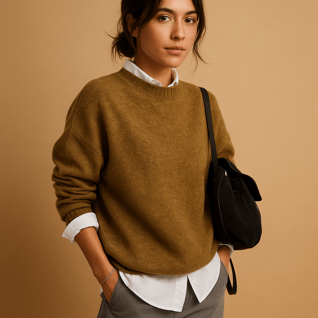 Damen Pullover Elegante bequeme Passform Minimalistisches Strickfinish Design