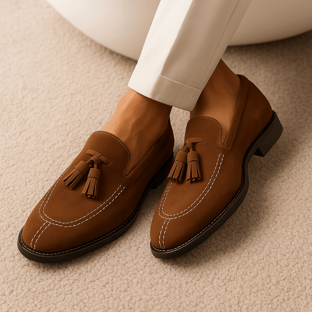 Quasten-Loafers Herren Leder Klassischer Stil Alltagskomfort