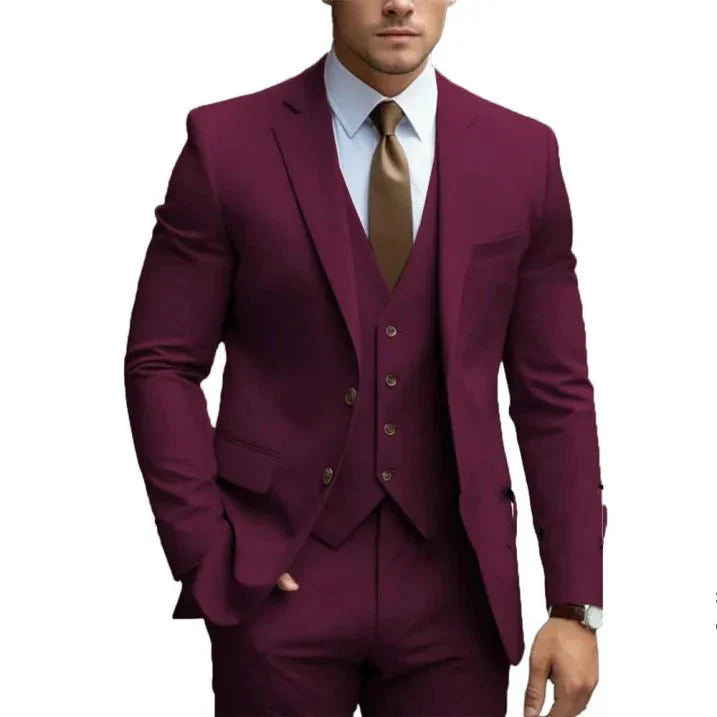 Wedding Suit Men Three-Piece Single-Breasted Classic Style