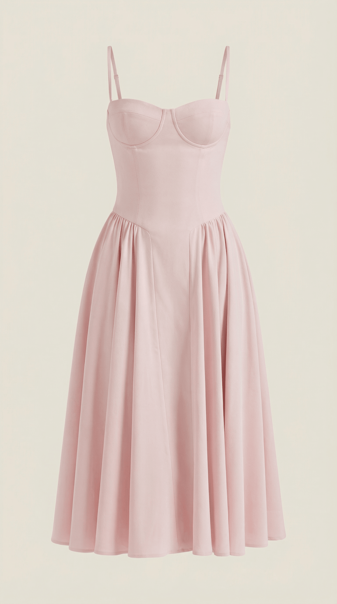 Damen Midikleid Korsett-Schnitt Herzausschnitt Design