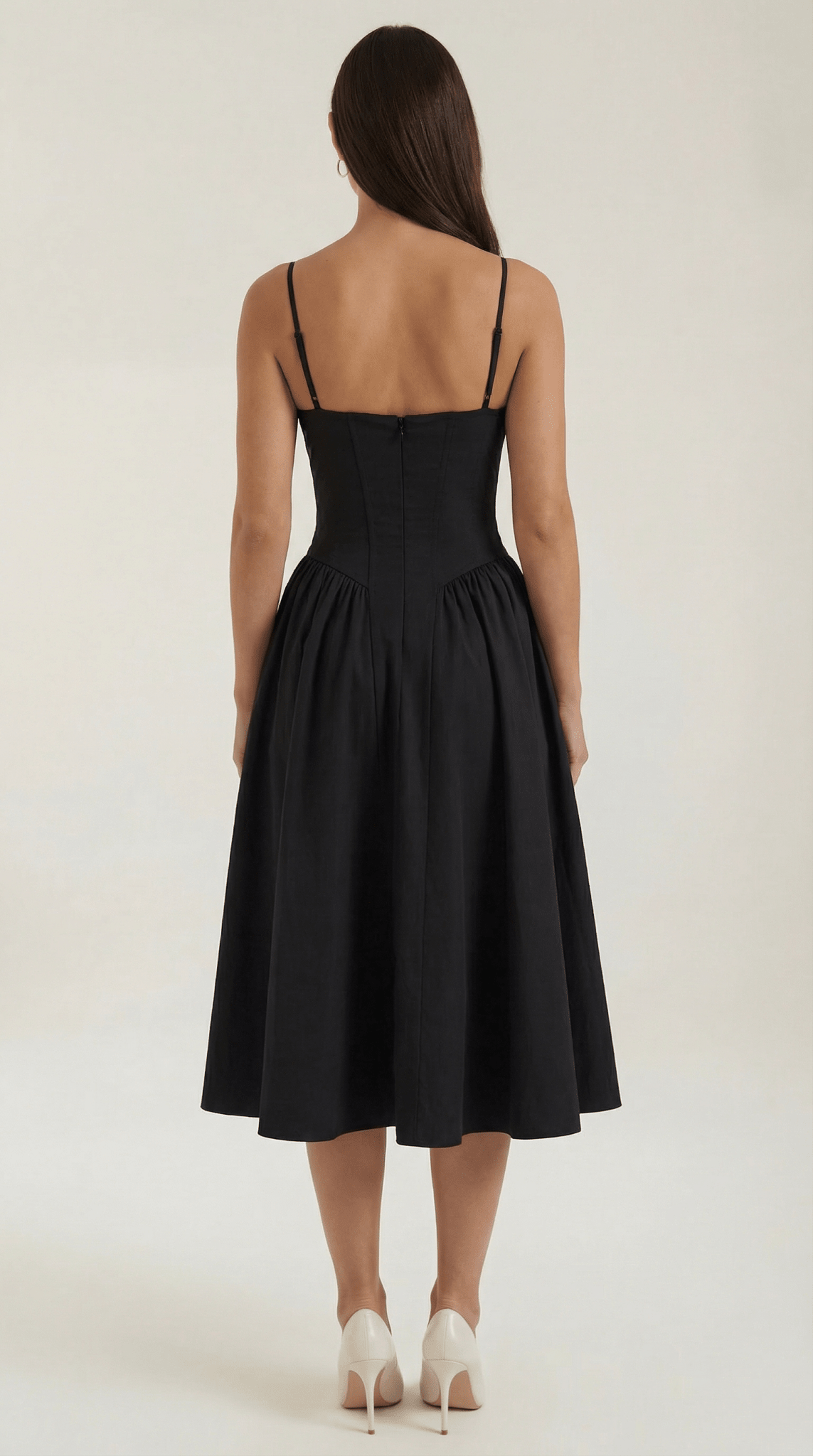 Damen Midikleid Korsett-Schnitt Herzausschnitt Design