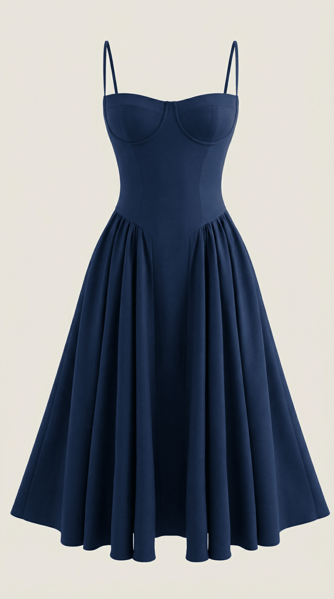 Damen Midikleid Korsett-Schnitt Herzausschnitt Design