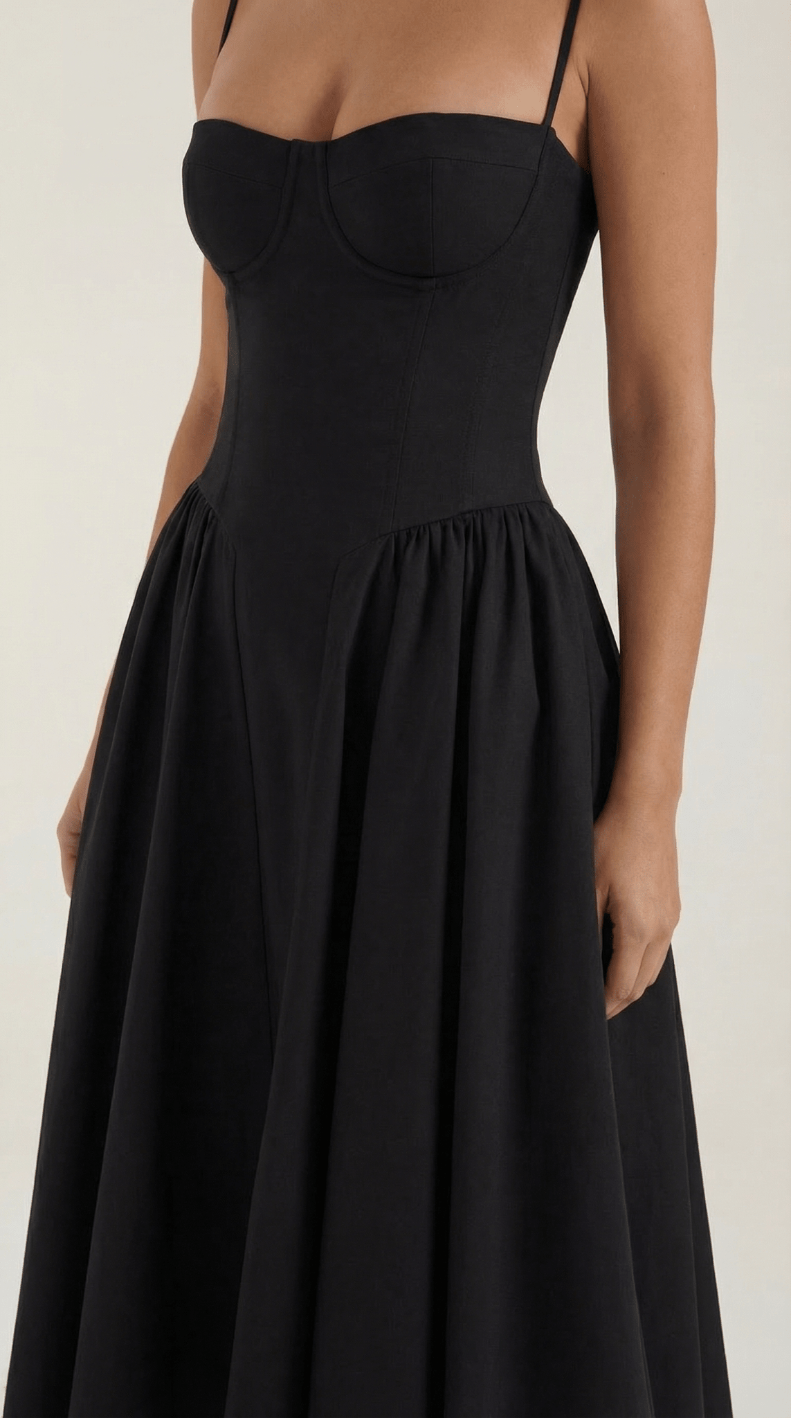 Damen Midikleid Korsett-Schnitt Herzausschnitt Design